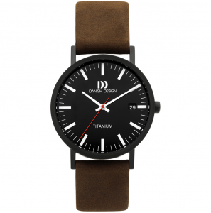Danish Design Rhine heren titaan zwart leer 3 atm. - 3221303