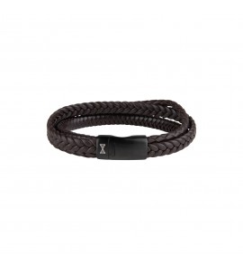 Aze Juwels armband Iron Three Srtring brown on Black 21 cm - 3221373