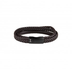Aze Juwels armband Iron Three Srtring brown on Black 21 cm - 3221373