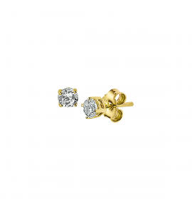 Goud oorknop 4p zirkonia 3 mm - 3221359