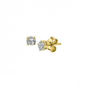 Goud oorknop 4p zirkonia 3 mm - 3221359