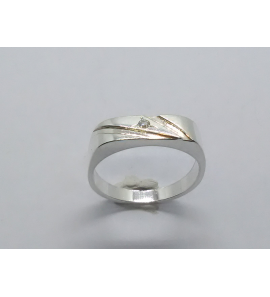 Zilver herenring fant. 5 mm met zirkonia mt. 20¼ - 3222306