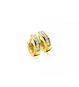 ZINZI zlv. klapcreolen zirkonia 12x3 mm gg.verg. - 3221487