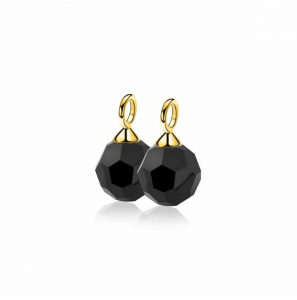 ZINZI zlv. creoolhangers zwarte brad 10 mm gg.verg. - 3221488