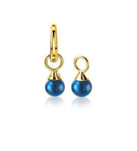 ZINZI zilv. creoolhangers blauwe parel rond 6 mm gg.verg. - 3221491