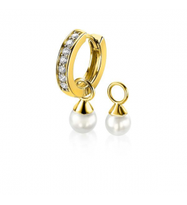 ZINZI zilv. creoolhangers witte parel rond 6 mm gg.verg. - 3221492
