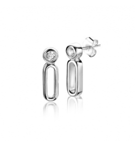 ZINZI zlv. oorsteker open ovaal en zirconia - 3221497