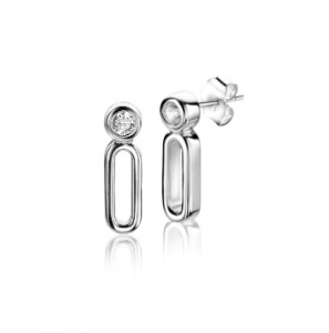 ZINZI zlv. oorsteker open ovaal en zirconia - 3221497