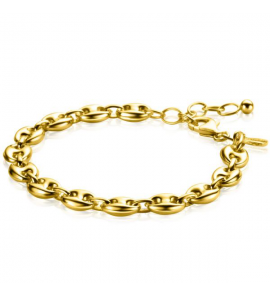 ZINZI zlv. armband koffieboon schakel 8 mm gg.verg. - 3221524