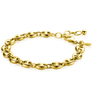 ZINZI zlv. armband koffieboon schakel 8 mm gg.verg. - 3221524