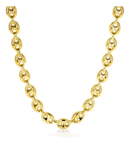 ZINZI zlv. collier koffieboon schakel 8 mm gg.verg. - 3221525