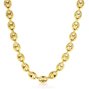 ZINZI zlv. collier koffieboon schakel 8 mm gg.verg. - 3221525