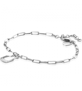 ZINZI zlv. armband paperclip met slotje hanger - 3221529