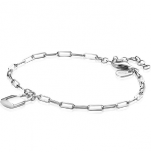 ZINZI zlv. armband paperclip met slotje hanger - 3221529