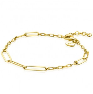 ZINZI zlv. armband paperclip schakels gg.verg. - 3221530