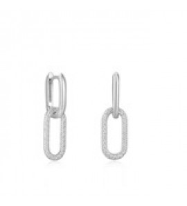 Ania Haie Rope Oval Drop Earrings M Silver - 3221566