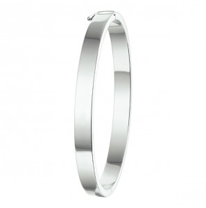 Zilveren slavenarmband RH 6 mm vlak met scharniersluiting en achtje 56 mm - 3221568