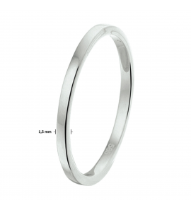 Goud wit bijzetring glad mt. 16 - 3221570