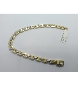 Goud armband fantasie H-schakel 6 mm 19.5 cm - 3221600