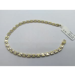 Goud armband fantasie H-schakel 4 mm 19.5 cm - 3221601