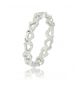 My Bendel Picolo ring met hartjes staal mt 18 - 3221577