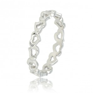 My Bendel Picolo ring met hartjes staal mt 18 - 3221577