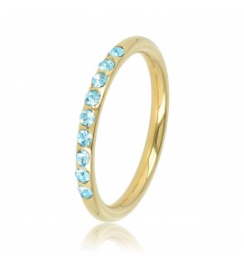 My Bendel Picolo ring met crystal blauw double mt 16 - 3221593
