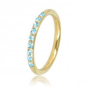 My Bendel Picolo ring met crystal blauw double mt 16 - 3221593