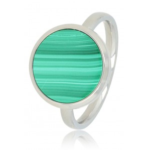 My Bendel Vita ring met groene malachiet zilver mt 18 - 3221642