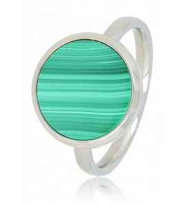 My Bendel Vita ring met groene malachiet zilver mt 19 - 3221643