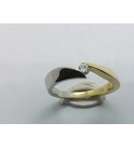 Goud bic. dames ring met zirkonia mt. 17 - 3221836