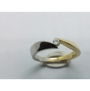 Goud bic. dames ring met zirkonia mt. 17 - 3221836