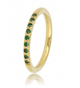 My Bendel Picolo ring met groene zironia's goud mt. 19 - 3221687