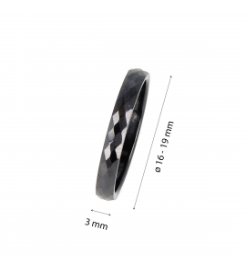 My Bendel Godina ring keramiek zwart mt. 19 - 3221693