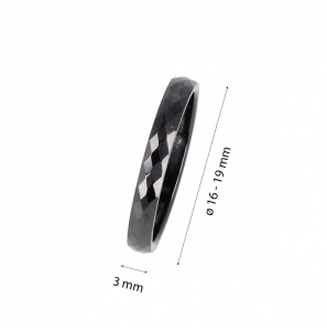 My Bendel Godina ring keramiek zwart mt. 19 - 3221693
