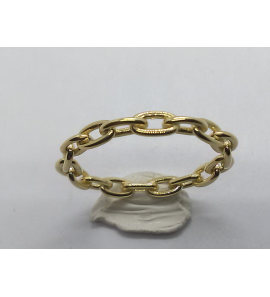 Goud dames ring peperclip schakels mt. 17¢ - 3221855