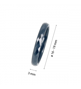 My Bendel Godina ring keramiek donker blauw mt. 16 - 3221698