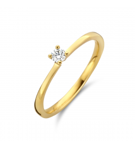 Goud dames ring solitait met zirkonia 2.5 mm mt. 17 - 3221873