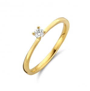 Goud dames ring solitait met zirkonia 2.5 mm mt. 17 - 3221873