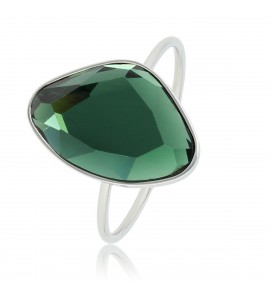 My Bendel Picolo ring met facet steen groen zilver mt 19 - 3221722