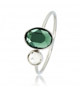 My Bendel Picolo ring met wit en groene steen zilver mt. 18 - 3221733