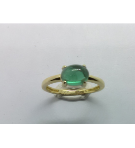 Goud dames ring met groene florid cab. ovaal 6x8 mm - 3221881