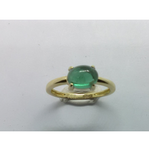 Goud dames ring met groene florid cab. ovaal 6x8 mm - 3221881