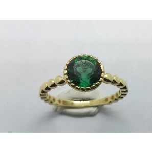 Goud dames ring met groene florid mt. 18 - 3221882