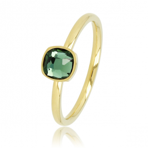 My Bendel Picolo ring met groene steen goud mt. 19 - 3221738