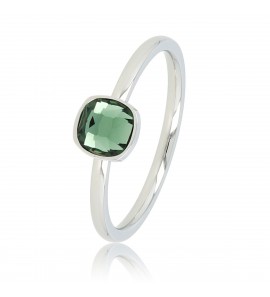 My Bendel Picolo ring met groene steen zilver mt. 16 - 3221739