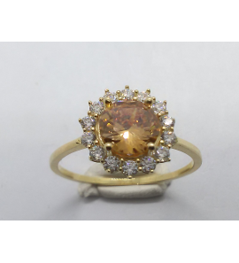 Goud dames ring antourage zirkonia's en champ. zirkonia  mt. 18 - 3221895