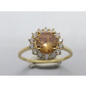 Goud dames ring antourage zirkonia's en champ. zirkonia  mt. 18 - 3221895