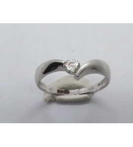 Goud wit dames ring zirkonia  mt. 16¢ - 3221899