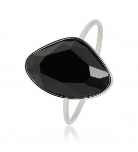 My Bendel Picolo ring met zwarte steen zilver mt. 19 - 3221778